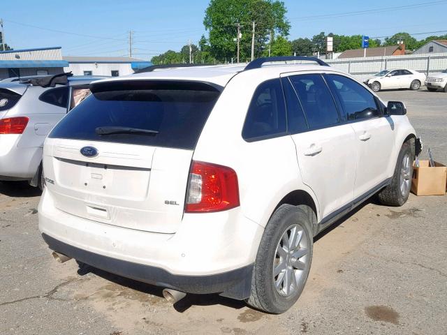 2FMDK3JC0DBC25704 - 2013 FORD EDGE SEL WHITE photo 4