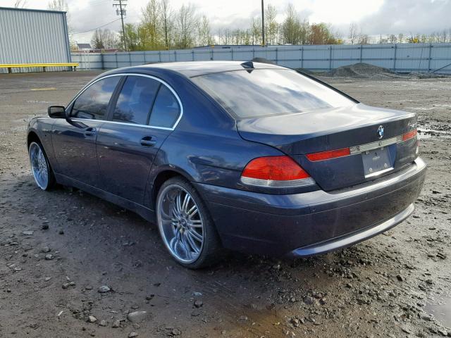 WBAGL63442DP56284 - 2002 BMW 745 I BLUE photo 3