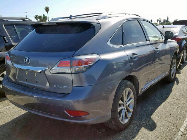 JTJBC1BA1D2063322 - 2013 LEXUS RX 450 GRAY photo 4