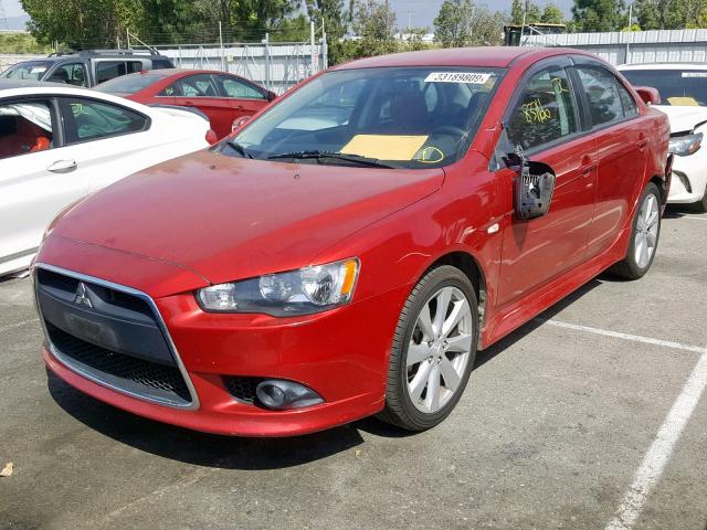 JA32U8FWXEU011187 - 2014 MITSUBISHI LANCER GT RED photo 2