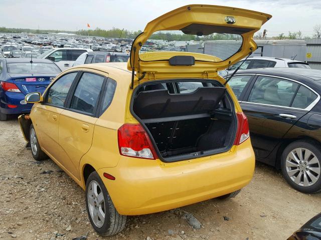 KL1TD66657B779790 - 2007 CHEVROLET AVEO BASE ყვითელი ფოტო 3