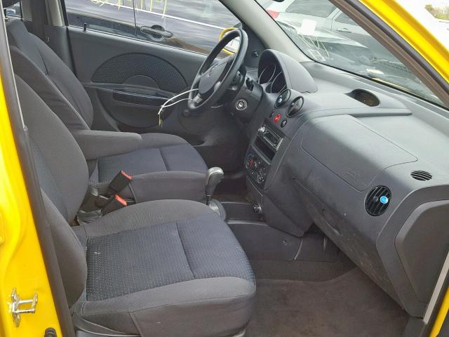 KL1TD66657B779790 - 2007 CHEVROLET AVEO BASE ყვითელი ფოტო 5