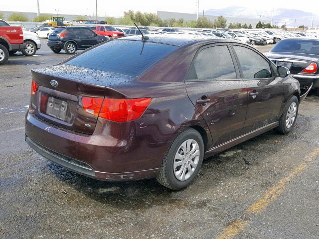 KNAFU4A27A5249483 - 2010 KIA FORTE EX BURGUNDY photo 4