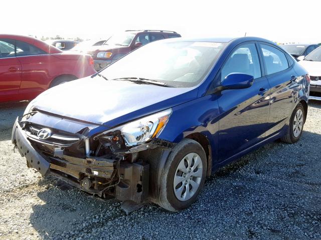 KMHCT4AE0GU990393 - 2016 HYUNDAI ACCENT SE BLUE photo 2