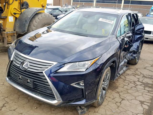 2T2BZMCAXHC127295 - 2017 LEXUS RX 350 BLUE photo 2