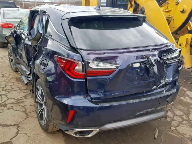 2T2BZMCAXHC127295 - 2017 LEXUS RX 350 BLUE photo 3