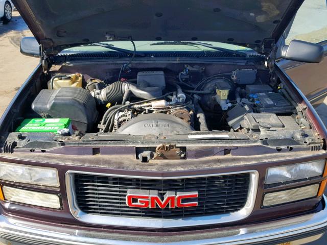 1GKEK13R9VJ713999 - 1997 GMC YUKON BURGUNDY photo 7