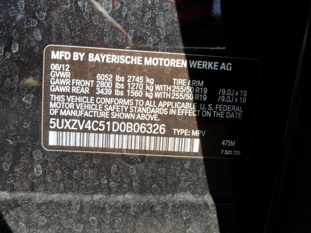 5UXZV4C51D0B06326 - 2013 BMW X5 XDRIVE35I  foto 10