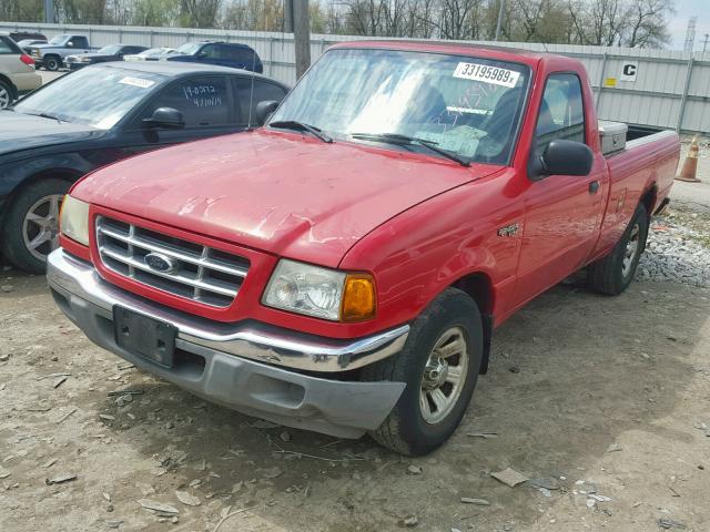 1FTYR10U62TA49514 - 2002 FORD RANGER RED photo 2