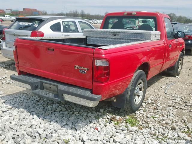 1FTYR10U62TA49514 - 2002 FORD RANGER RED photo 4