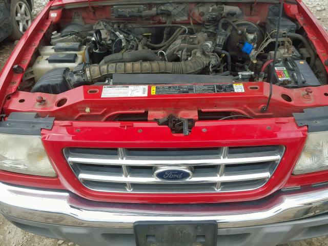 1FTYR10U62TA49514 - 2002 FORD RANGER RED photo 7
