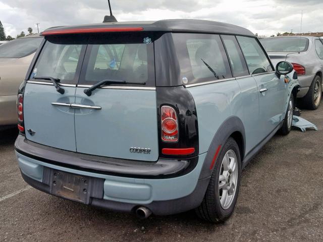 WMWZF3C55DT490595 - 2013 MINI COOPER CLU TEAL photo 4