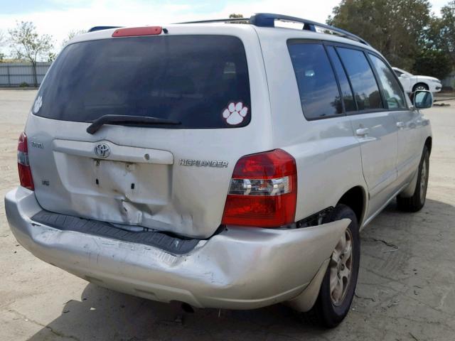 JTEGP21A540029508 - 2004 TOYOTA HIGHLANDER SILVER photo 4