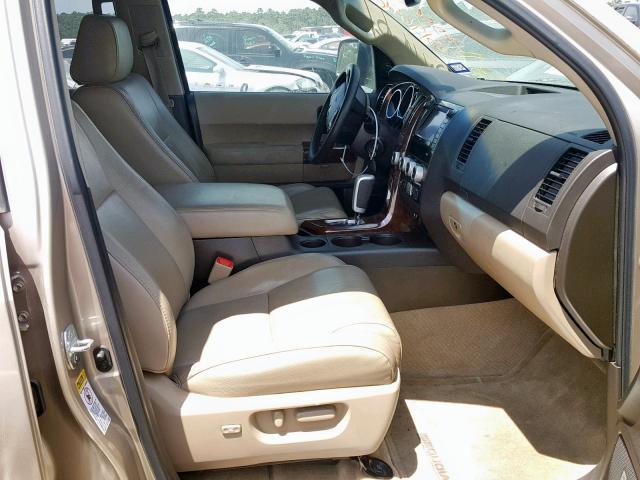 5TDBY68A28S002181 - 2008 TOYOTA SEQUOIA LI BEIGE photo 5