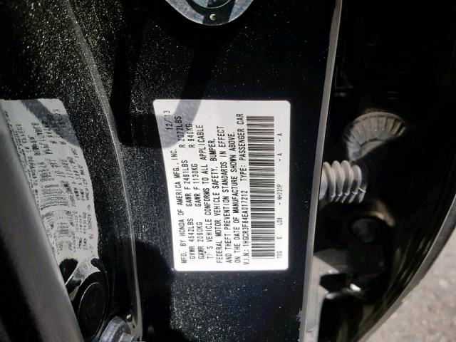 1HGCR3F84EA017212 - 2014 HONDA ACCORD EXL BLACK photo 10