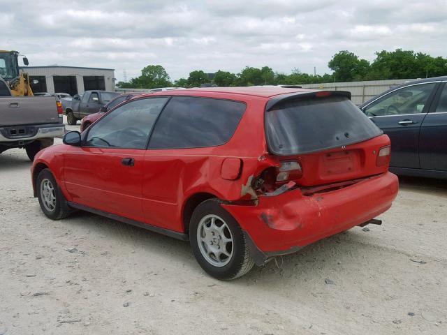 2HGEH2365NH546825 - 1992 HONDA CIVIC VX RED photo 3