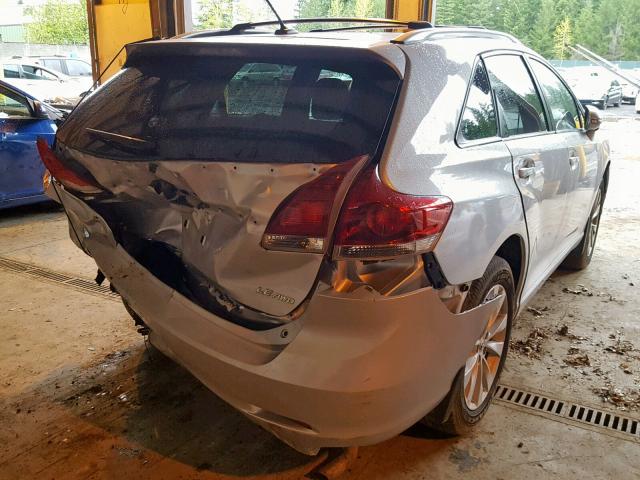 4T3BA3BB3EU064977 - 2014 TOYOTA VENZA LE SILVER photo 4