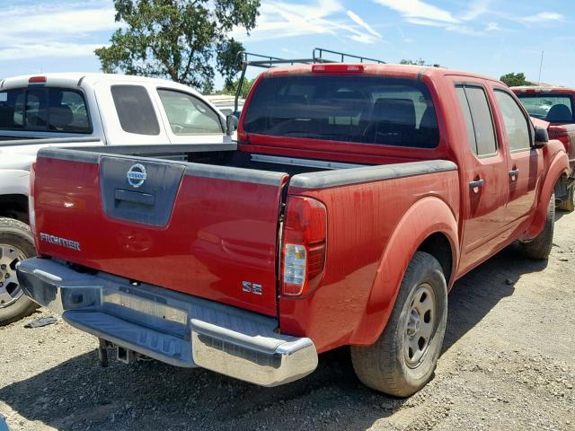 1N6AD07U07C406111 - 2007 NISSAN FRONTIER C RED photo 4