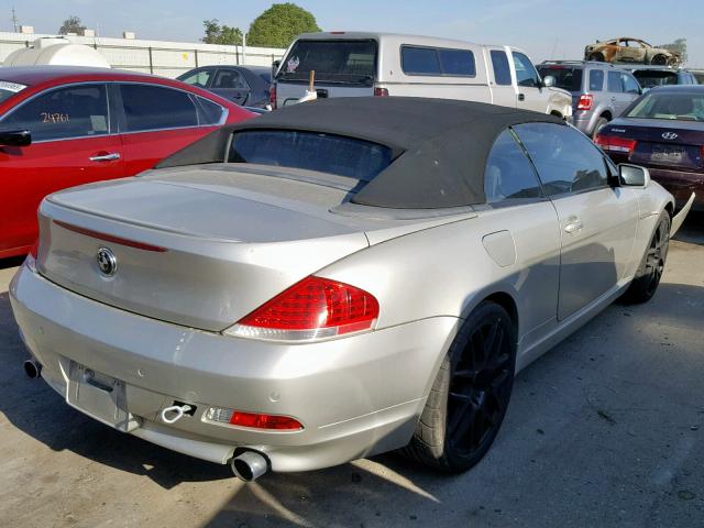 WBAEK73495B261241 - 2005 BMW 645 CI AUT SILVER photo 4