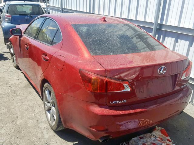 JTHBK262295100574 - 2009 LEXUS IS 250 BURGUNDY photo 3