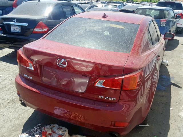 JTHBK262295100574 - 2009 LEXUS IS 250 BURGUNDY photo 4