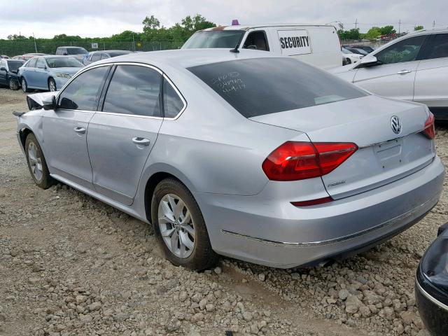 1VWAS7A36GC033719 - 2016 VOLKSWAGEN PASSAT S SILVER photo 3