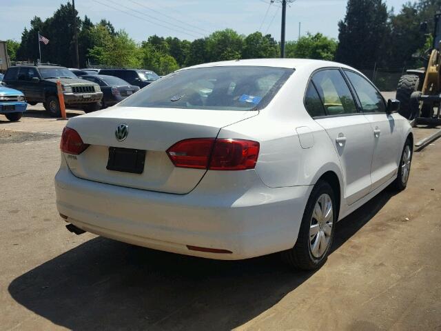 3VW2K7AJ4CM394409 - 2012 VOLKSWAGEN JETTA BASE Սպիտակ լուսանկար 4