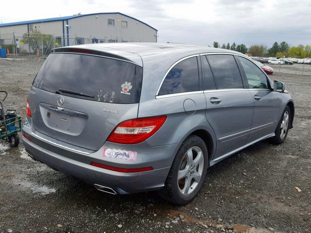 4JGCB6FE1BA126633 - 2011 MERCEDES-BENZ R 350 4MAT GRAY photo 4