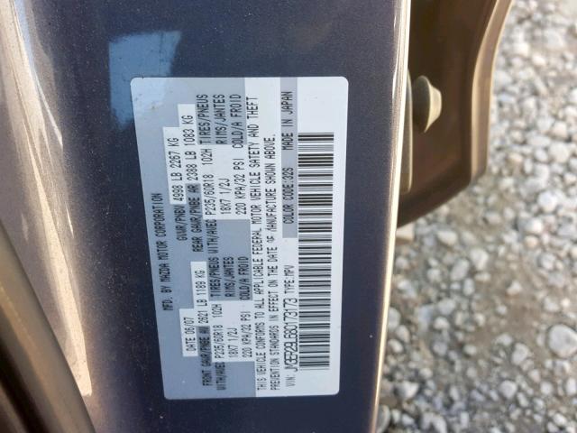 JM3ER29L680173173 - 2008 MAZDA CX-7 GRAY photo 10