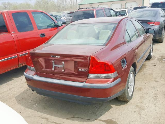 YV1RS61R712018027 - 2001 VOLVO S60 MAROON photo 4