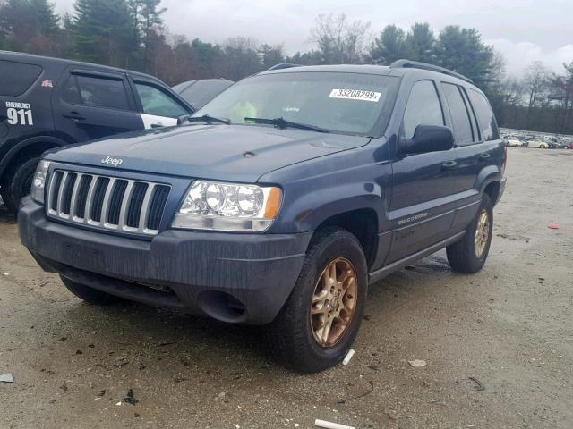 1J4GW48S64C266079 - 2004 JEEP GRAND CHER BLUE photo 2