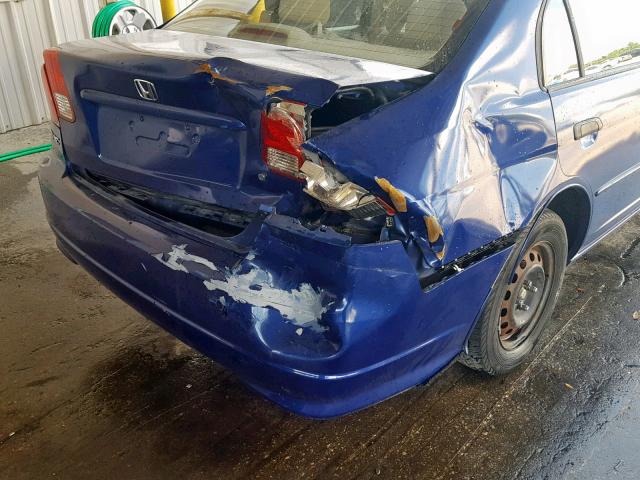 1HGES16304L002957 - 2004 HONDA CIVIC DX V BLUE photo 9