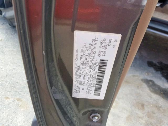 5TBRN34164S442936 - 2004 TOYOTA TUNDRA ACC GRAY photo 10