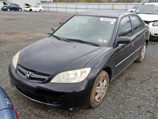 2HGES16355H521064 - 2005 HONDA CIVIC DX V BLACK photo 2