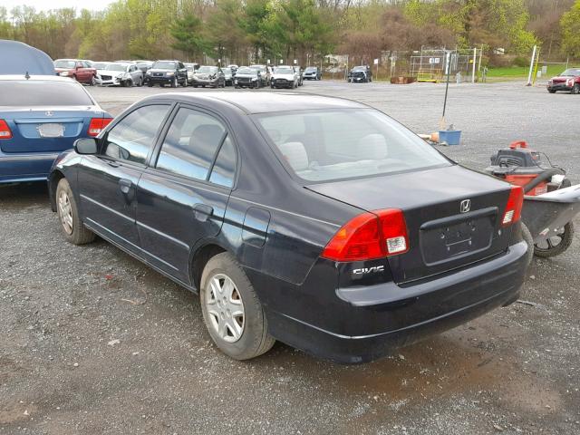 2HGES16355H521064 - 2005 HONDA CIVIC DX V BLACK photo 3