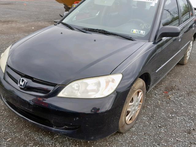 2HGES16355H521064 - 2005 HONDA CIVIC DX V BLACK photo 9