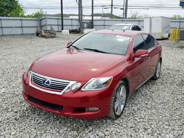 JTHBC1KS2B5023479 - 2011 LEXUS GS 450H RED photo 2