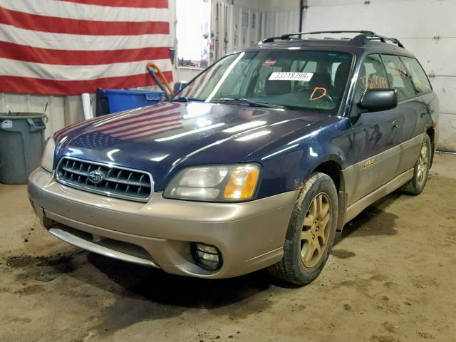 4S3BH675137635827 - 2003 SUBARU LEGACY OUT BLUE photo 2