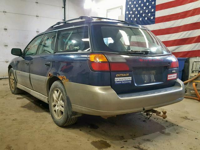 4S3BH675137635827 - 2003 SUBARU LEGACY OUT BLUE photo 3