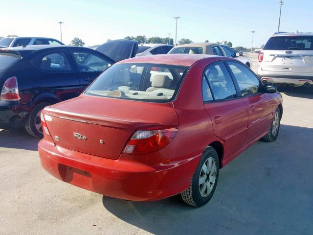 KNADC123826164874 - 2002 KIA RIO RED photo 4