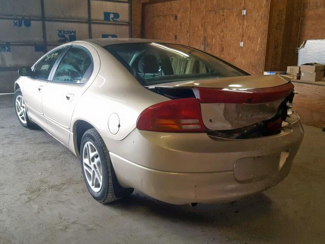 2B3HD46R71H693376 - 2001 DODGE INTREPID S 金色 照片 3