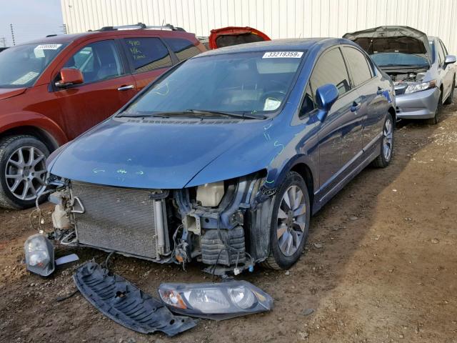 2HGFA16019H020028 - 2009 HONDA CIVIC EXL BLUE photo 2