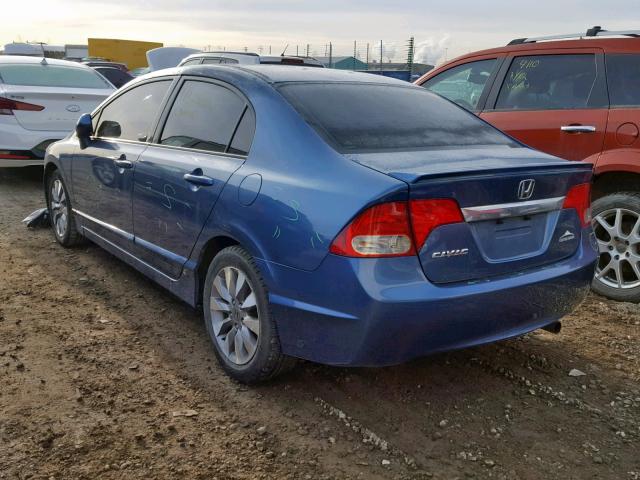 2HGFA16019H020028 - 2009 HONDA CIVIC EXL BLUE photo 3