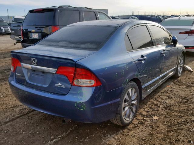 2HGFA16019H020028 - 2009 HONDA CIVIC EXL BLUE photo 4