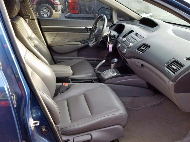 2HGFA16019H020028 - 2009 HONDA CIVIC EXL BLUE photo 5