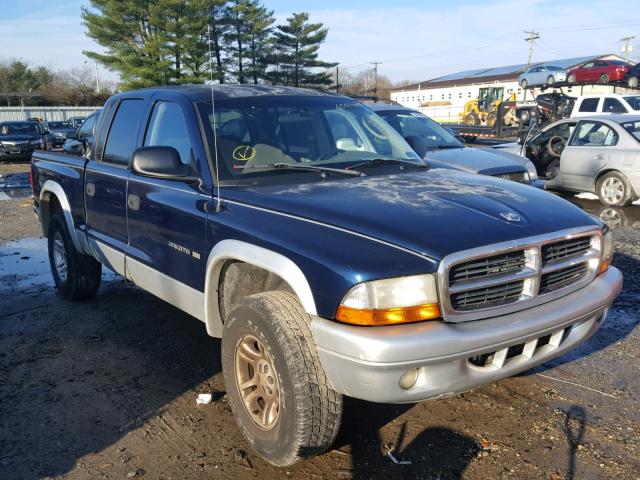 1B7HG48N22S619468 - 2002 DODGE DAKOTA QUA BLUE photo 1