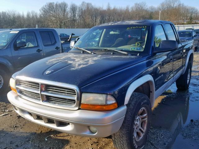 1B7HG48N22S619468 - 2002 DODGE DAKOTA QUA BLUE photo 2