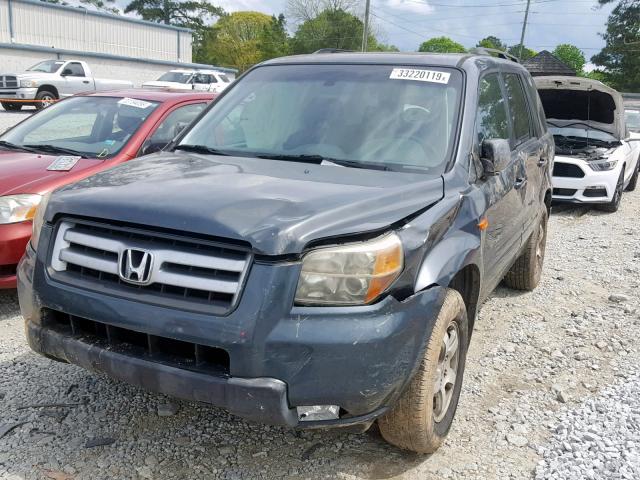 2HKYF18566H538639 - 2006 HONDA PILOT EX BLUE photo 2