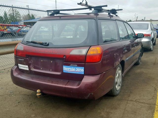 4S3BH6351Y6301560 - 2000 SUBARU LEGACY L MAROON photo 4