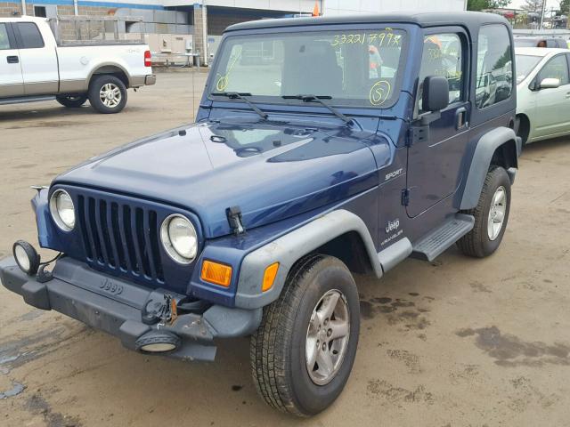 1J4FA49S03P317401 - 2003 JEEP WRANGLER / BLUE photo 2